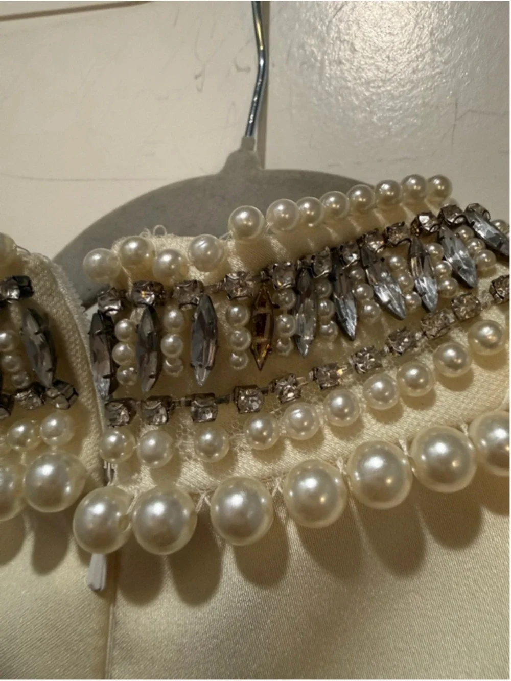 Women's Mac Duggal Ivory Embellished Mini Dress Size 4